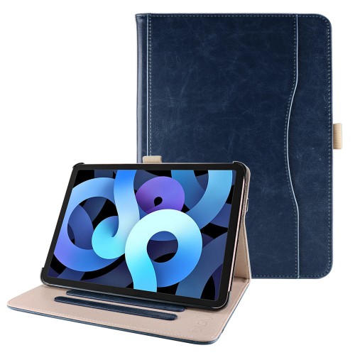 iPad Air 4 10.9 (2020) / iPad Air 5 10.9 (2022) leren hoes blauw incl. standaard met 3 standen