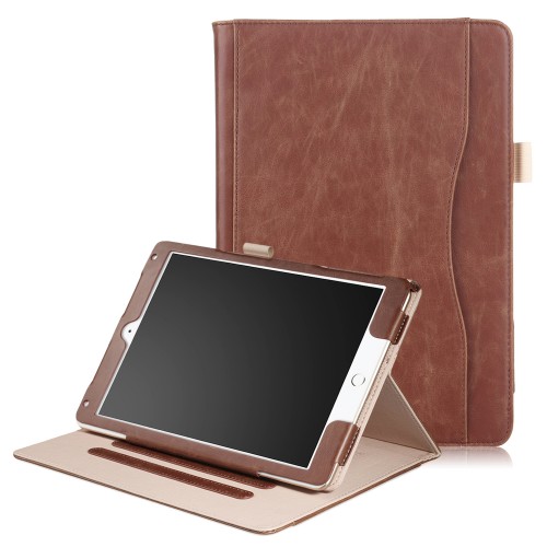 iPad 10.2 (2019 / 2020 / 2021) / iPad Air 3 10.5 (2019) / iPad Pro 10.5 (2017) leren case / hoes bruin incl. standaard met 3 standen