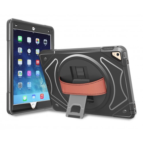 360 graden draaibare, rugged, hybride, iPad 9.7 (2017) / iPad Air / iPad Air 2 / iPad Pro 9.7 case zonder screenprotector