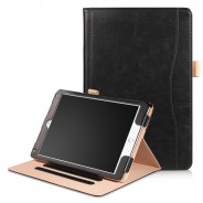 iPad Air 1 / Air 2 / 9.7 (2017) / 9.7 (2018) leren case / hoes zwart incl. standaard met 3 standen