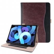 iPad Air 4 (2020) / Air 5 (2022) / M2 (2024) / M3 (2025) leren hoes bruin / zwart incl. standaard met 3 standen