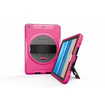 360 graden draaibare, rugged, iPad 9.7 (2017 & 2018) / Air 2 / Pro 9.7 case met screenprotector roze