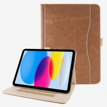 iPad 10.9 (2022) / iPad 11 (2025) leren case / hoes bruin incl. standaard met 3 standen