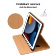 Dasaja iPad 10.2 (2019 / 2020 / 2021) leren hoes bruin met pen houder