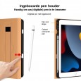 Dasaja iPad 10.2 (2019 / 2020 / 2021) leren hoes zwart met pen houder