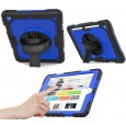 iPad 10.2 (2019 & 2020 & 2021) case / hoes met screenprotector, handriem en schouderriem voor Horeca en Bouw Blauw