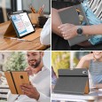 Dasaja iPad 10.9 (2022) / iPad 11 (2025) leren hoes grijs met pen houder