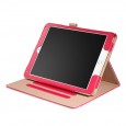 iPad Air 1 / Air 2 / 9.7 (2017 / 2018) leren case / hoes - incl. standaard met 3 standen - Roze Rood 