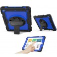 iPad 9.7 (2017 & 2018) hoes / case met screenprotector, handriem en schouderriem voor Horeca en Bouw blauw