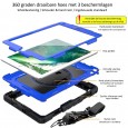 iPad 9.7 (2017 & 2018) hoes / case met screenprotector, handriem en schouderriem voor Horeca en Bouw blauw