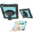 iPad 9.7 (2017 & 2018) case / hoes met screenprotector, handriem en schouderriem voor Horeca en Bouw Lichtblauw