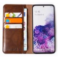 Dasaja leren Samsung Galaxy S20 hoesje donkerbruin met uitneembare magnetische case