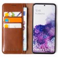 Dasaja leren Samsung Galaxy S20 hoesje lichtbruin met uitneembare magnetische case