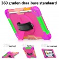 iPad 10.2 (2019 & 2020) case / hoes met screenprotector, handriem en schouderriem voor kinderen en scholen - Kleurrijk Roze