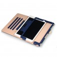 iPad Air 1 / Air 2 / 9.7 (2017) leren case / hoes blauw incl. standaard met 3 standen