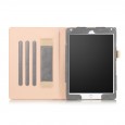 iPad Air 1 / Air 2 / 9.7 (2017) leren case / hoes grijs incl. standaard met 3 standen